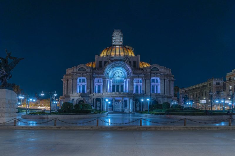 Palace of Fine Arts at night Mexico City