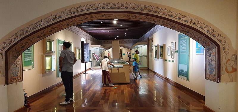 Exhibition room inside the Museo de las Intervenciones at the former Churubusco monastery