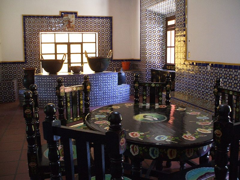 Interior of the dining hall at Ex Hacienda de Chautla in Puebla Mexico