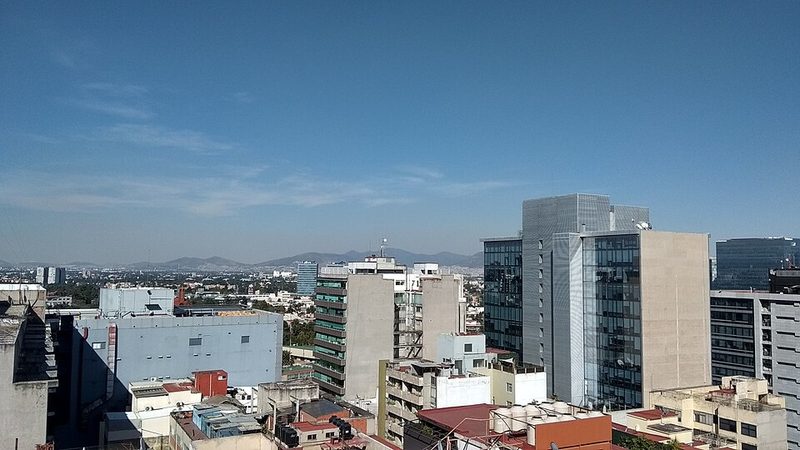 Modern skyline of the Polanco neighborhood with glass towers and urban landscape