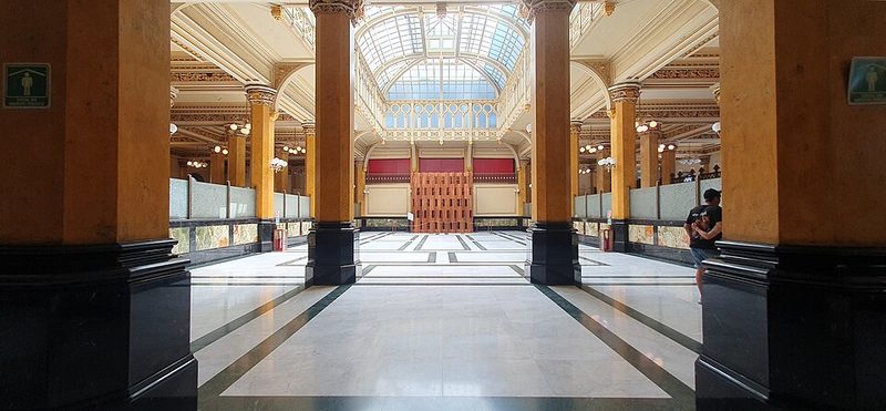 Exterior facade of the Palacio Postal on Calle Tacuba in Mexico City