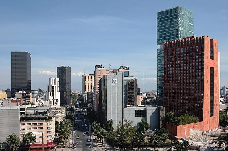 Avenida de la Republica leading to the Monument to the Revolution plaza in Mexico City