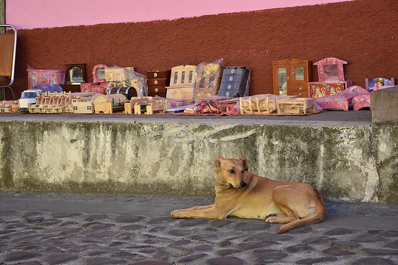 View of the colorful mining town of Tlalpujahua de Rayon in Michoacan Mexico