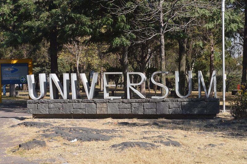 Exterior of the Universum science museum at UNAM campus in Mexico City