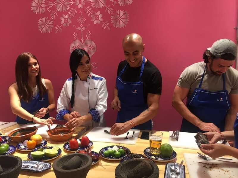 Mexico City: Authentic Mexican Cooking Class & Market Tour - Returning to the studio for four courses