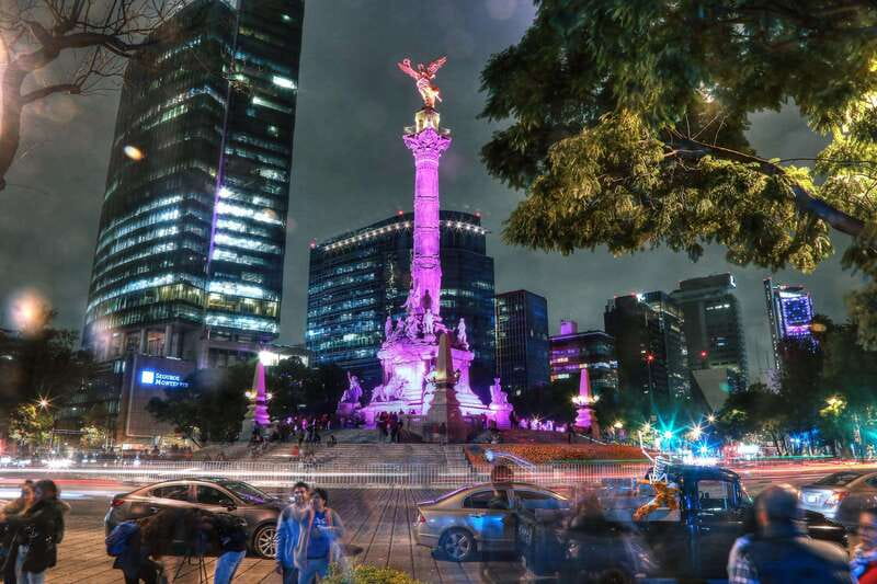 Mexico City: Night City Tour in a Double Decker Bus - Angel of Independence, the evening centerpiece