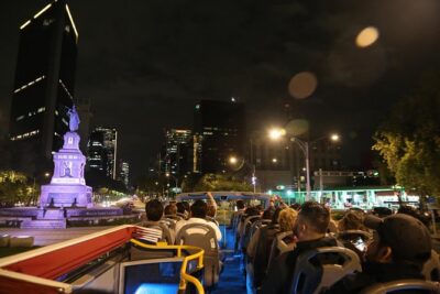 Night Tour of Mexico City Panoramic Ride on a Double-Decker Bus - Starting at the Zócalo after dark