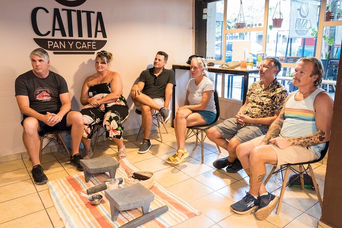 Tortilla Class and Workshop in Mexico - Making salsa with a molcajete