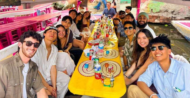 Xochimilco: Tequila tasting (unlimited) and cultural party on a boat - The food stop: tacos, quesadillas, and floating chalupas